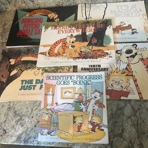 calvin and hobbes books  6 of them  90s